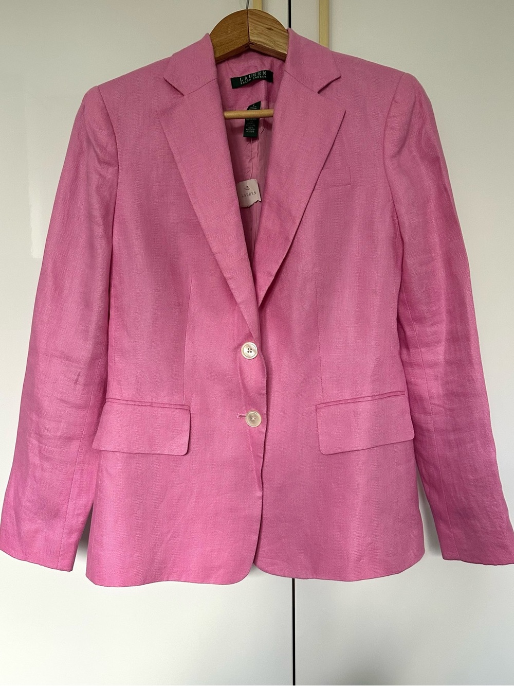 Lauren Ralph Lauren 100% Linen Blazer Pink small